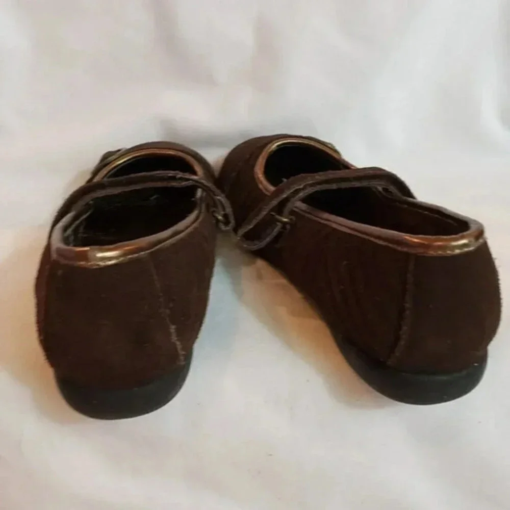 Vintage Stride Rite Darcy Girls 5W Brown Suede Maryjanes Retro‎ Y2K Concert
